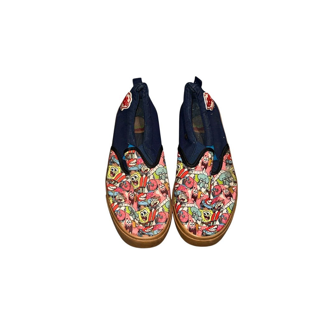 Ground Up SpongeBob SquarePants men Slip On Sneakers Navy Character Print Sz 13 - Picture 9 of 11